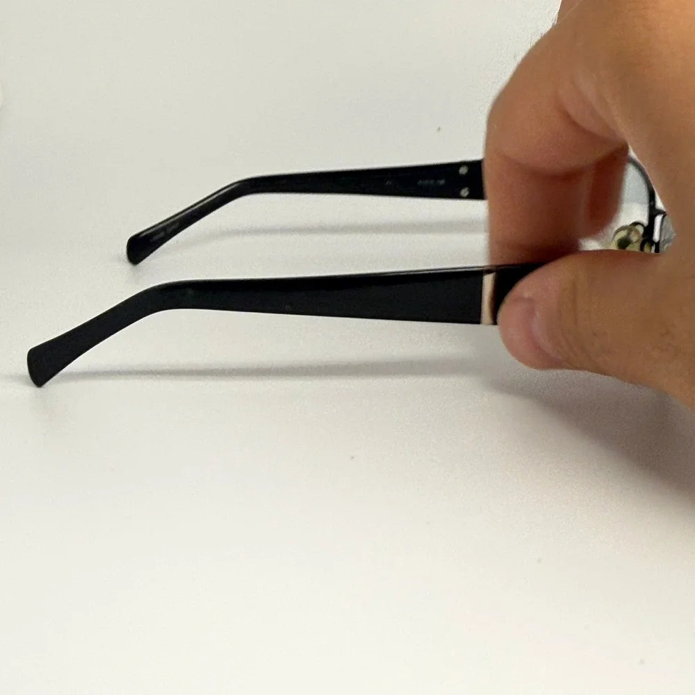 Oleg Cassini OC0545 001 HM Black Rectangular Semi Rimless Designer Frames